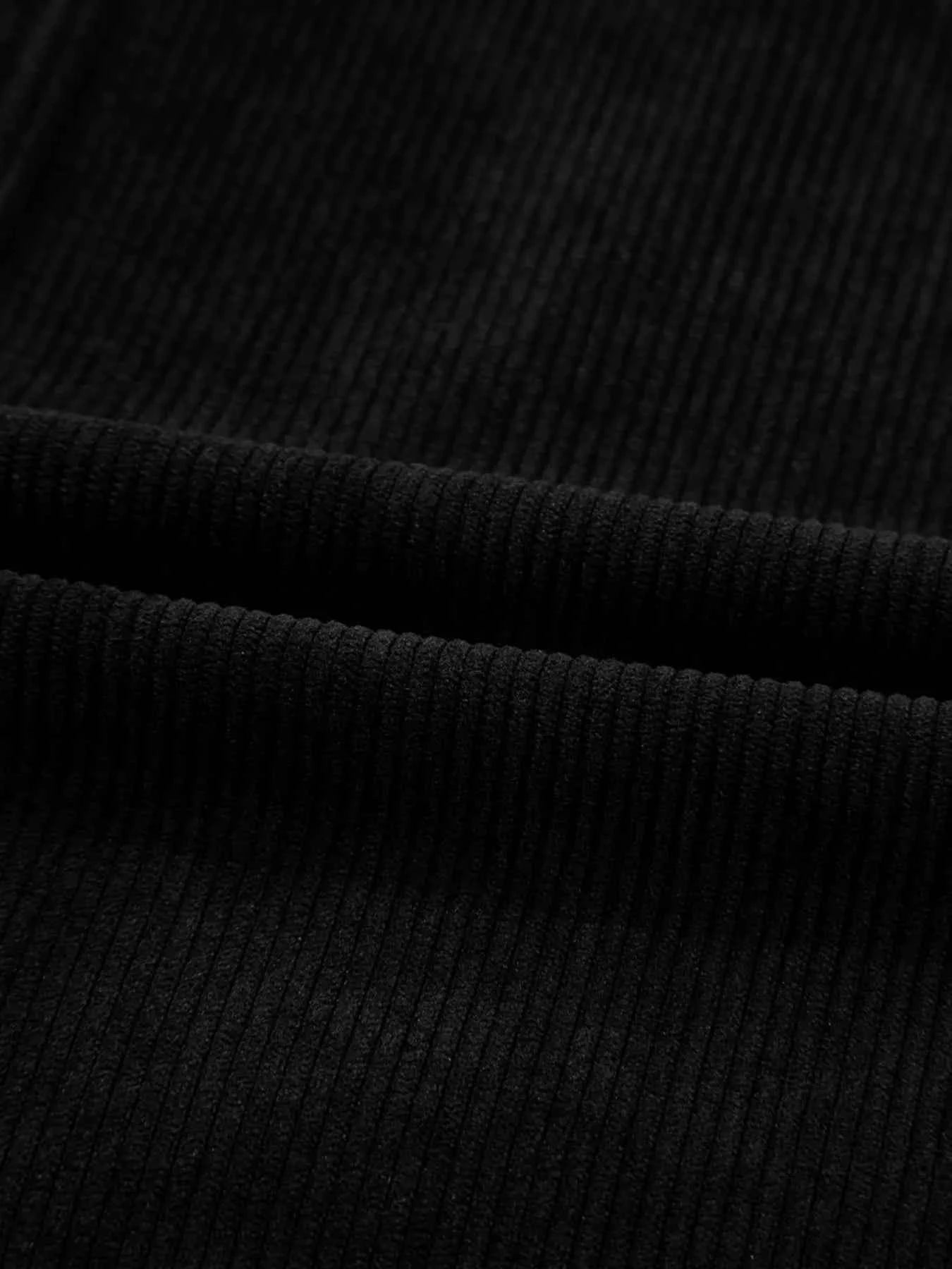 Corduroy Sleeveless Mini Dress with Patched Pockets