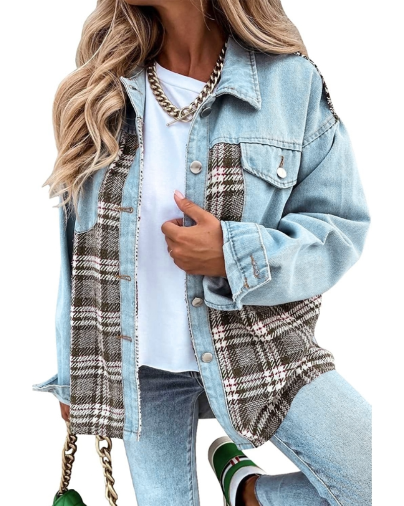 Plaid Casual Jacket for Women