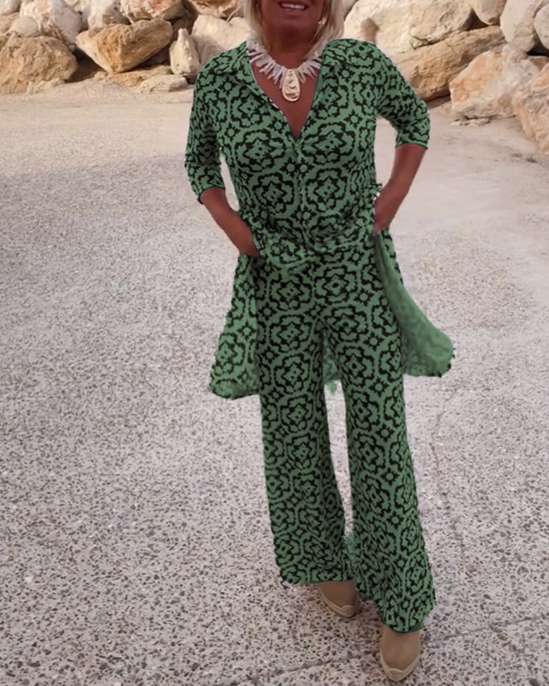 Amalia Vintage Two-Piece Printed Set