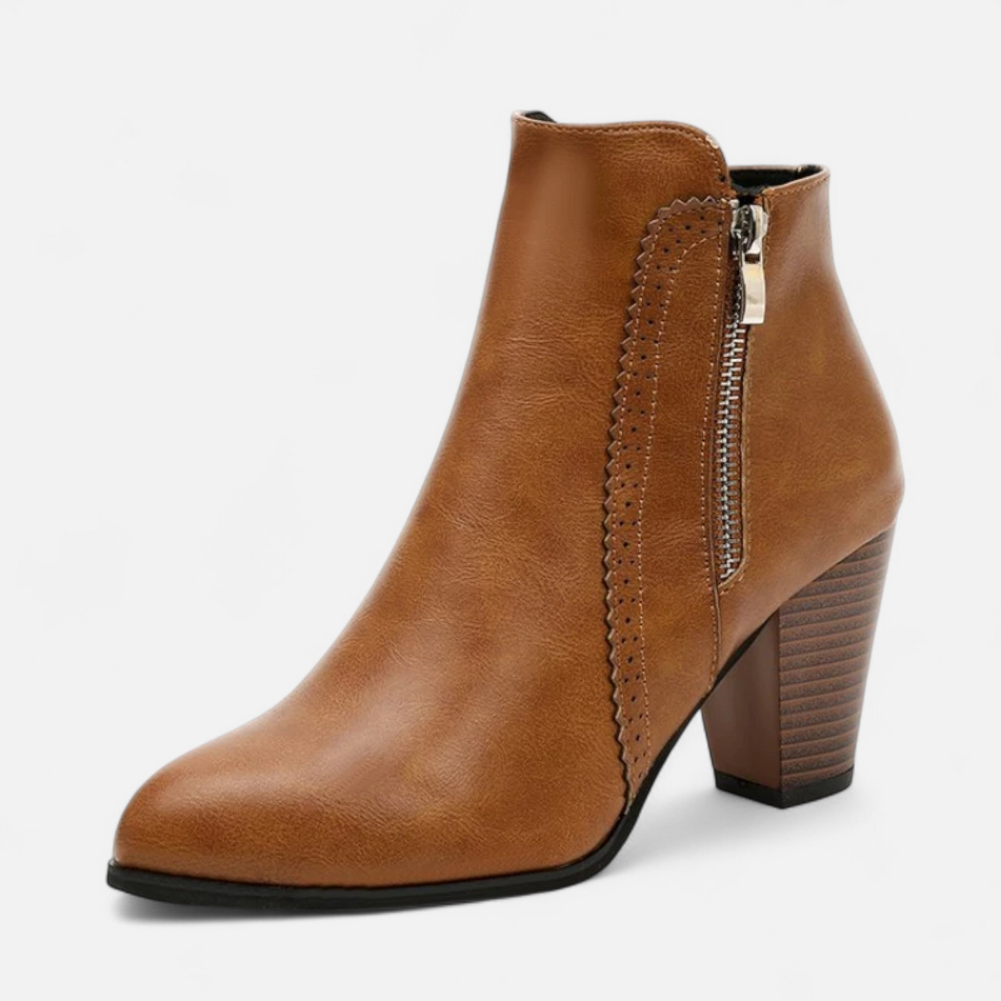 Women’s Leather Zip-Heel Boots - Navenport