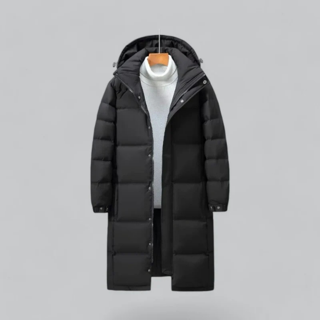 Men's Long Hooded Winter Puffer Coat | Ultra Warm