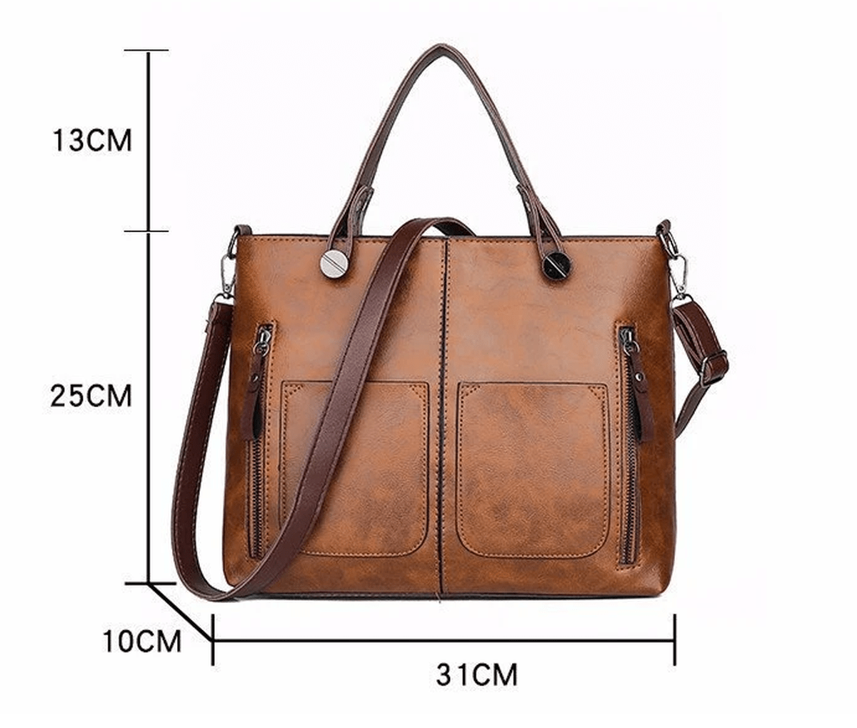 Leather Handbag for Women With Adjustable Strap And Multiple Pockets - Navenport