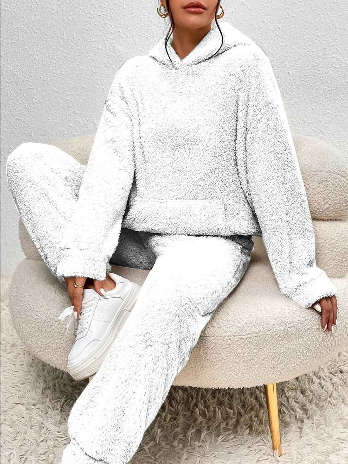 Snuggly Teddy Hoodie and Pants Loungewear Set