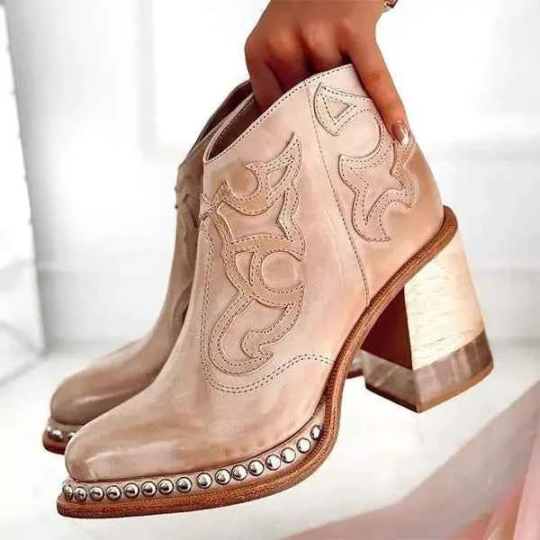 Melania™ Embroidered Leather Boots