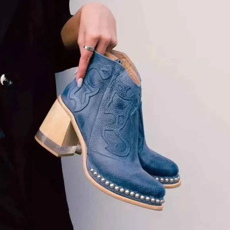 Melania™ Embroidered Leather Boots