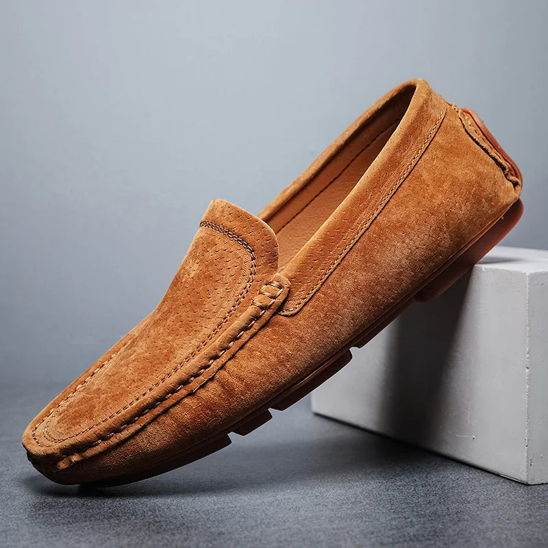 Radcliff Suede Loafers with Stitched Detail
