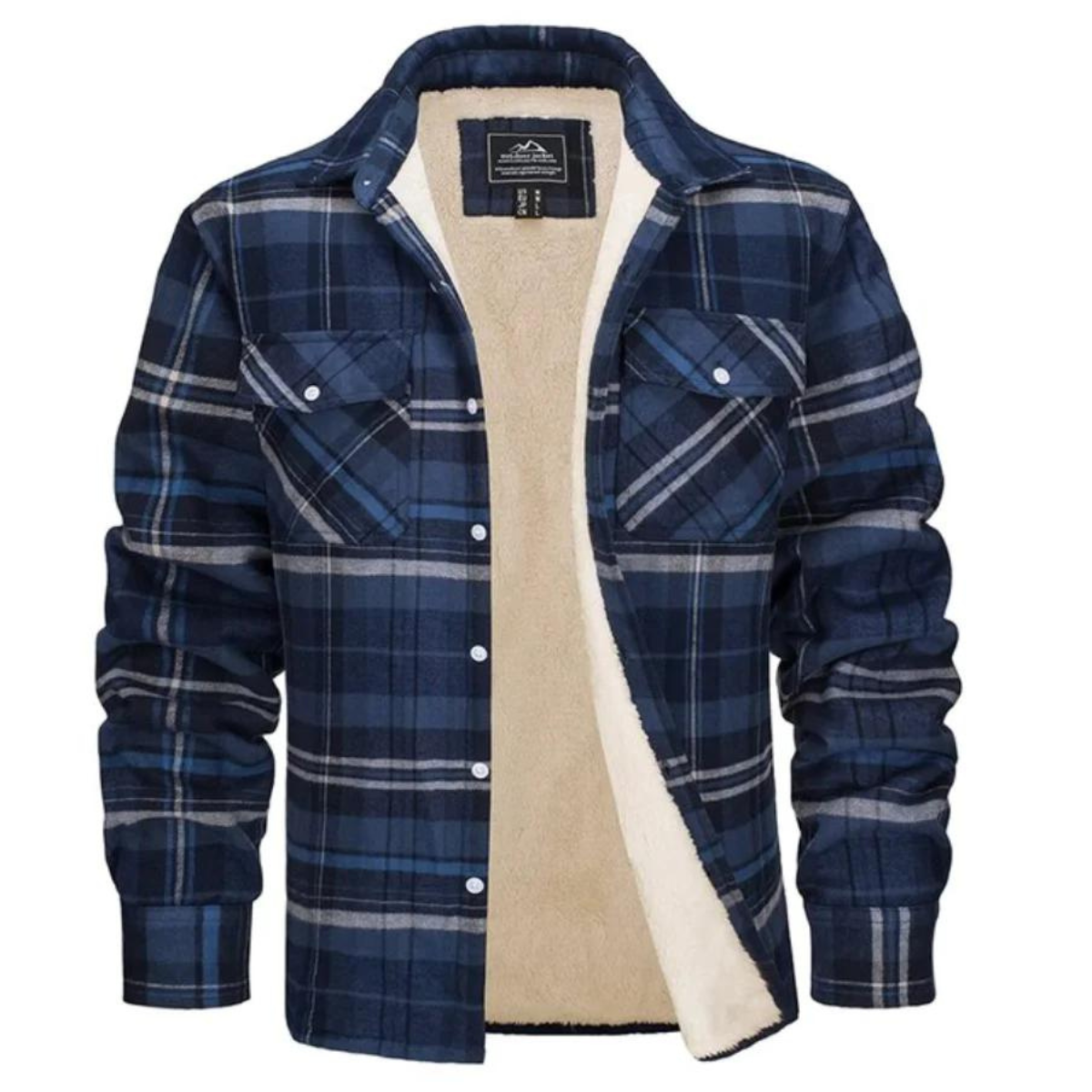 Harrison | Men's Sherpa Lined Plaid Shirt Jacket - Navenport