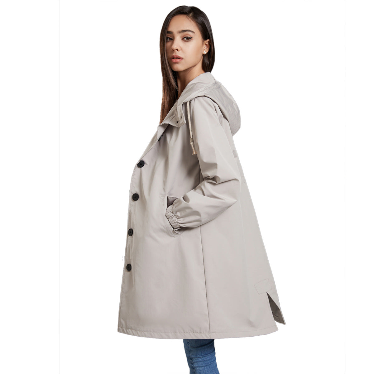 Women's Waterproof Rain Jacket - Hooded Lightweight Windbreaker - Outdoor Casual Wear