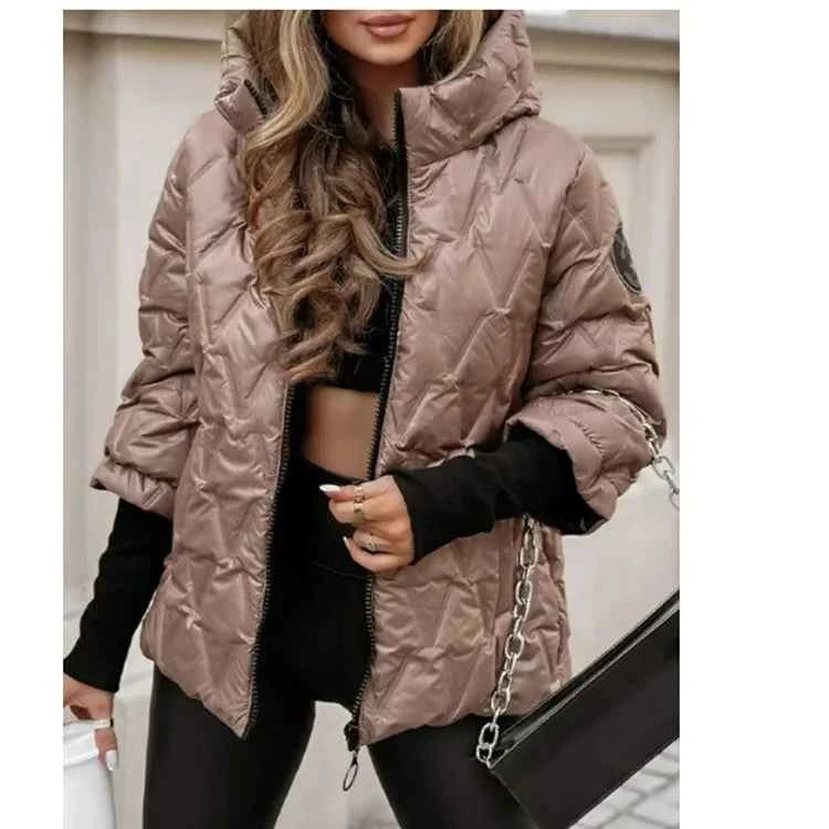 Women's Hooded Cotton Padded Zipper Jacket