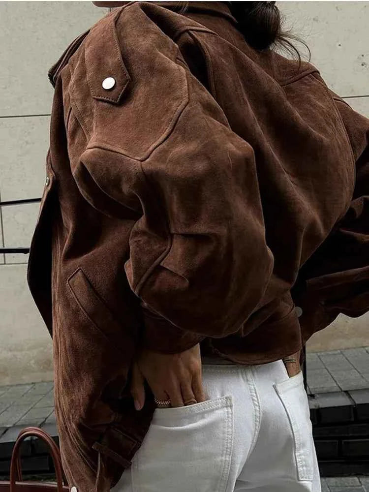 Women's Oversized Faux Suede Jacket