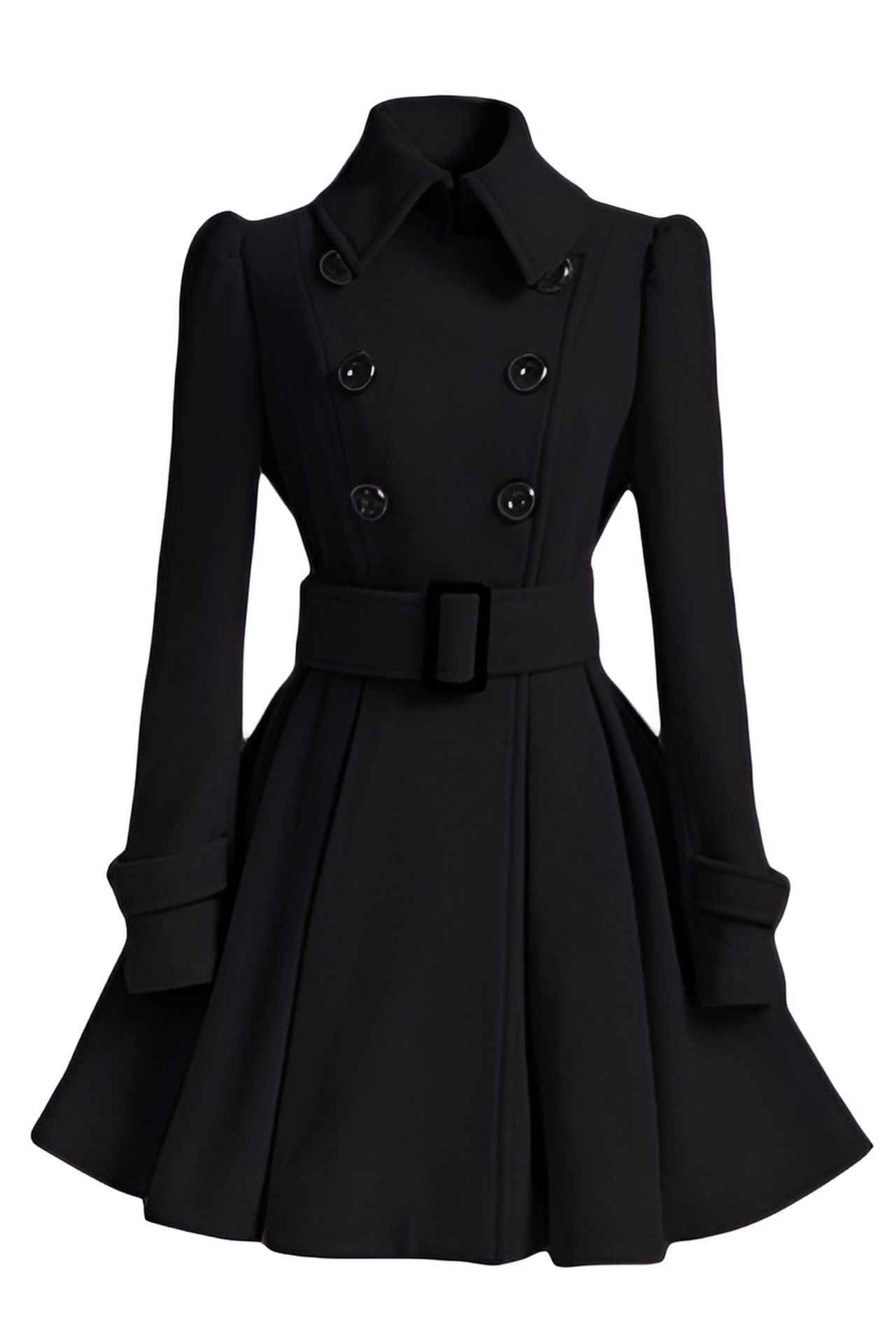 Belted Double-Breasted Women's Coat