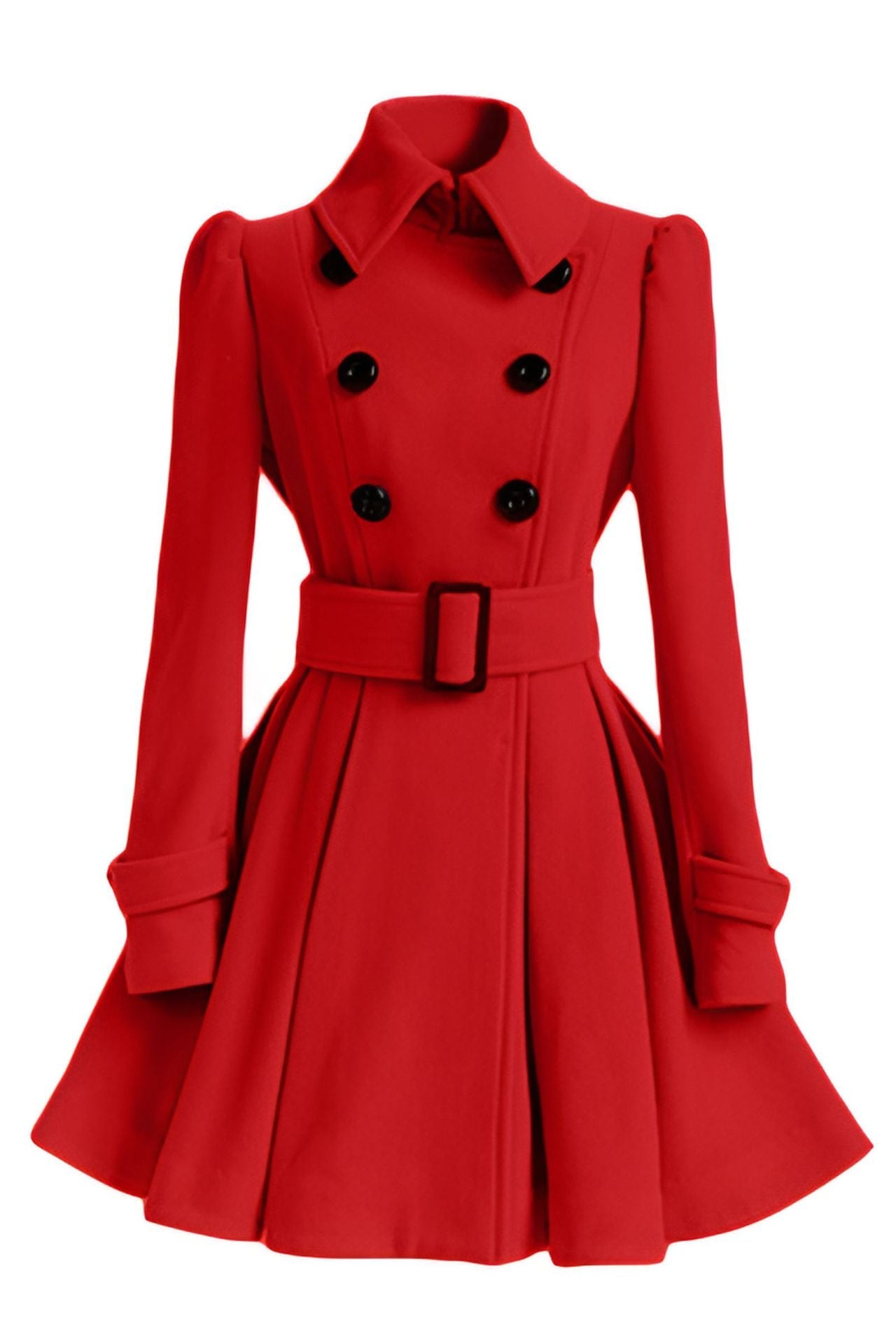 Belted Double-Breasted Women's Coat