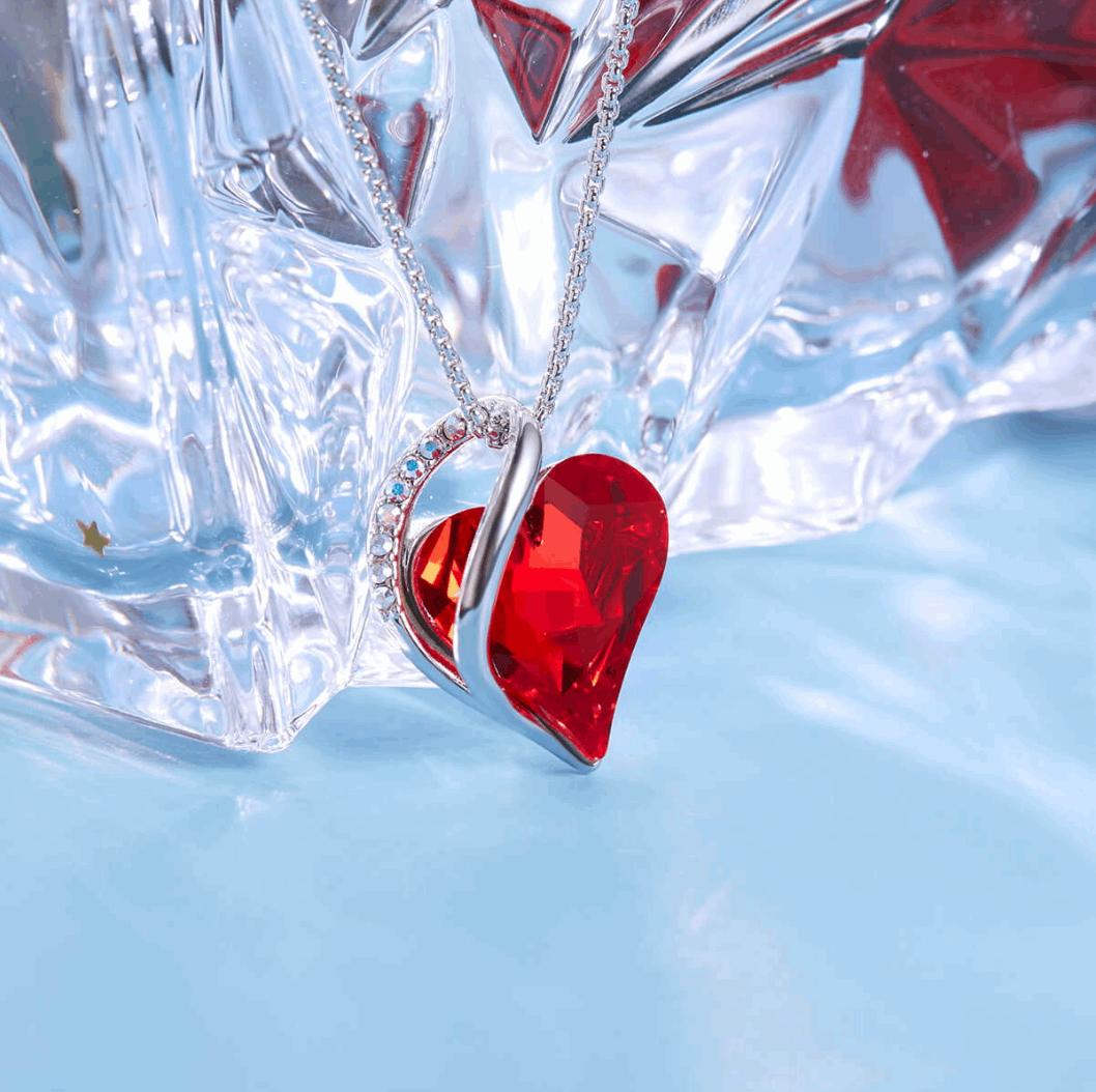 Timeless Love™ Red Crystal Heart Necklace