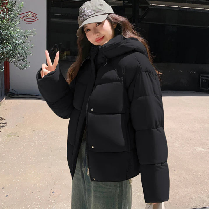 Women's Hooded Black Down Jacket