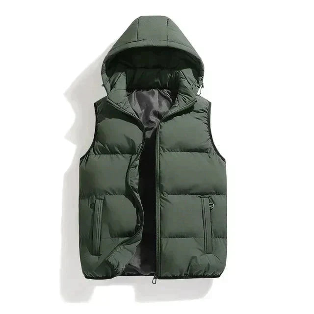 Warm Sleeveless Jacket | Stylish Winter Coat with Detachable Hood