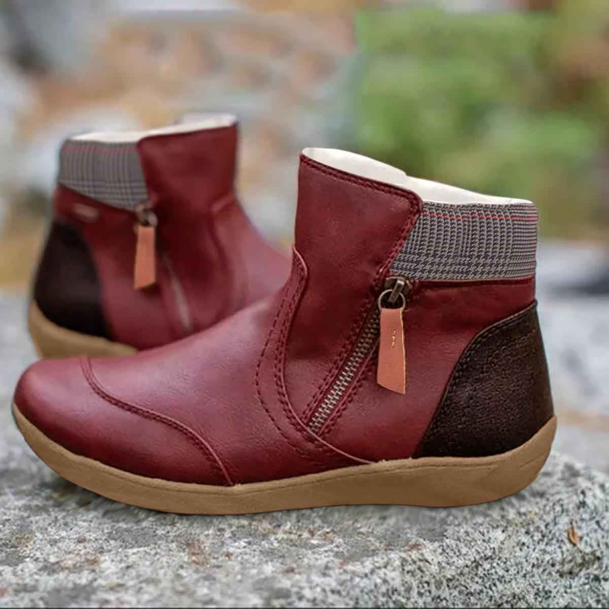 Waterproof Leather Orthopedic Boots with Slip-Resistant Sole
