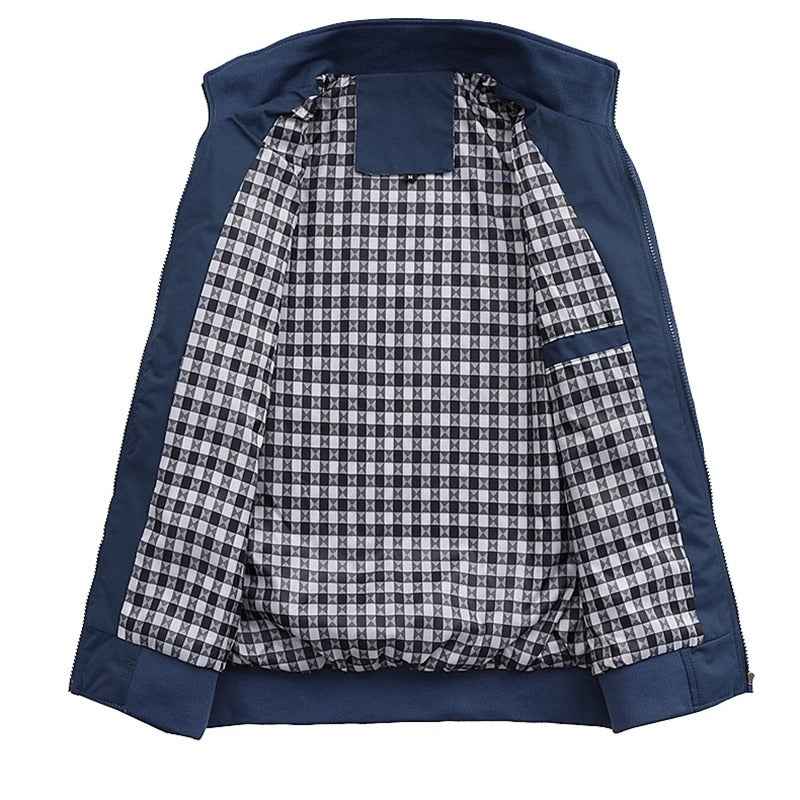 Men Bomber Jacket with Ribbed Cuffs