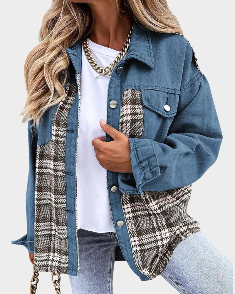 Plaid Casual Jacket for Women