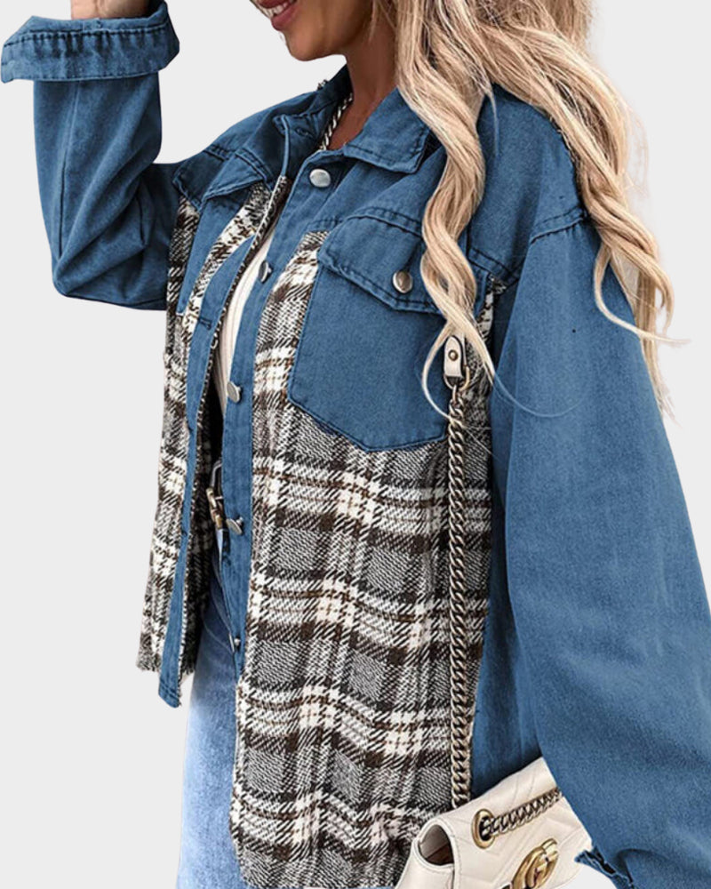 Plaid Casual Jacket for Women
