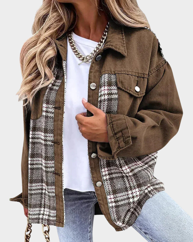 Plaid Casual Jacket for Women
