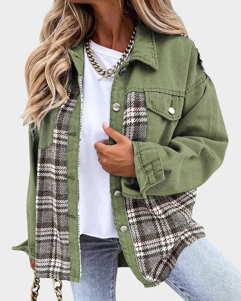 Plaid Casual Jacket for Women