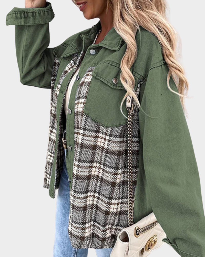Plaid Casual Jacket for Women