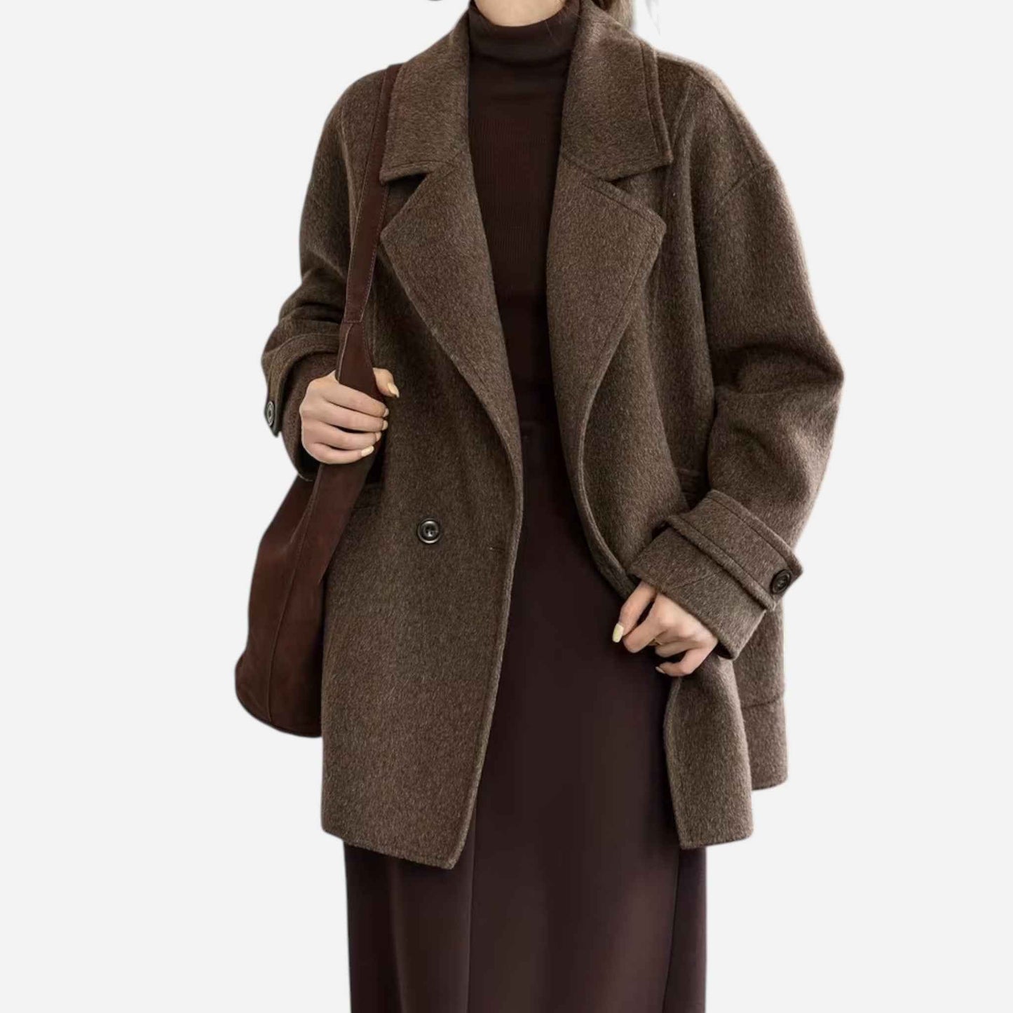 Women’s Thick Alpaca-Blend Winter Coat