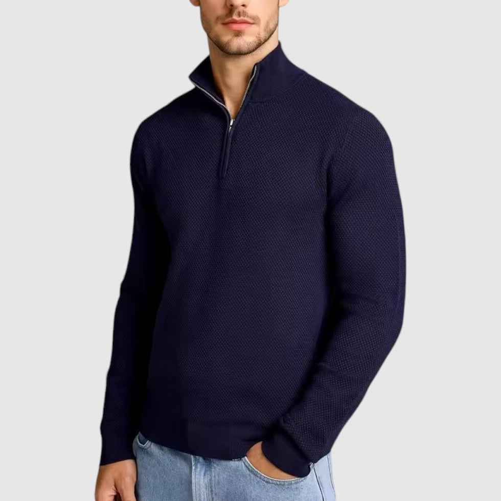 Men's Cashmere Knit Half-Zip Sweater