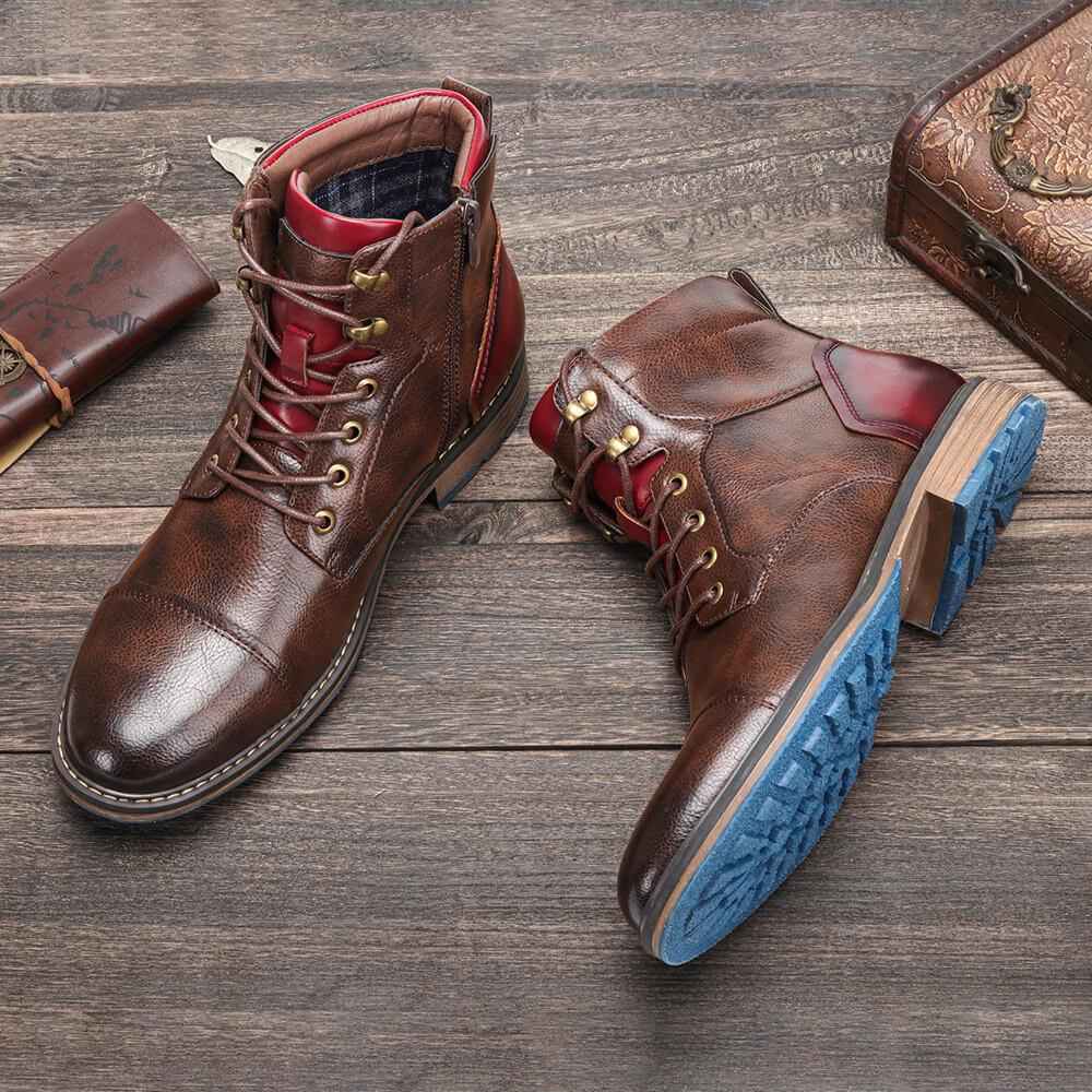 Men's Oxford Boots with Cushioned Insoles