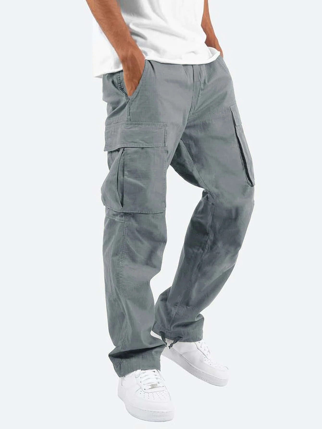 Men’s Relaxed Fit Cargo Pants with Side Pockets