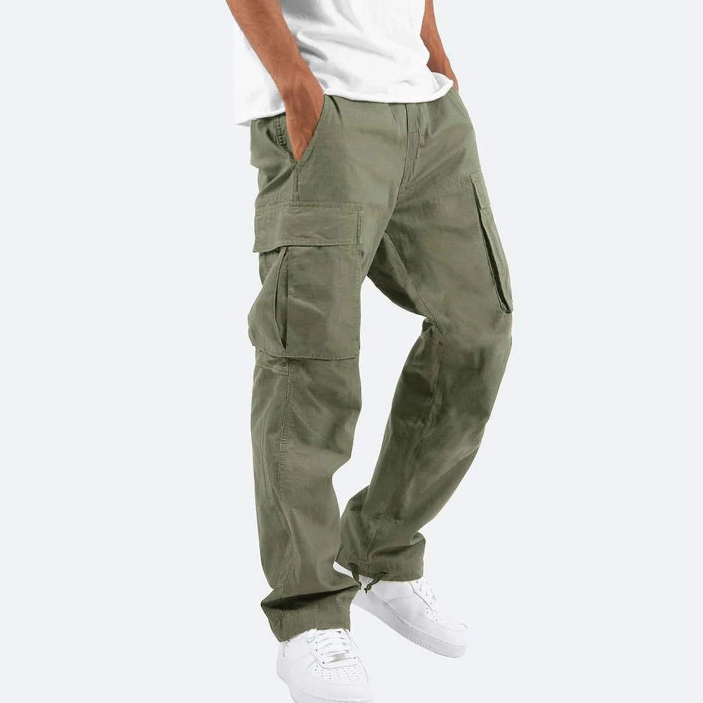 Men’s Relaxed Fit Cargo Pants with Side Pockets