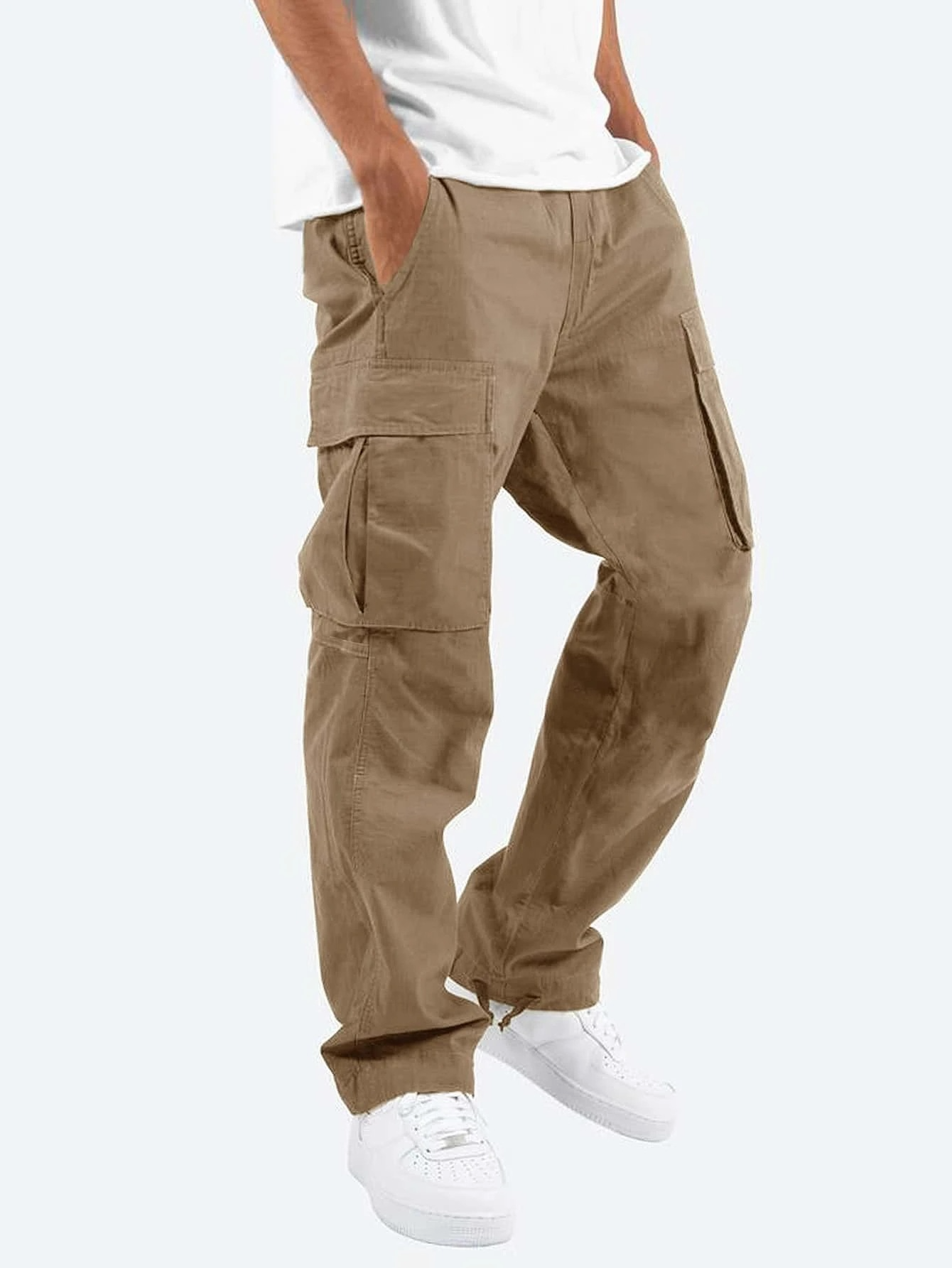 Men’s Relaxed Fit Cargo Pants with Side Pockets