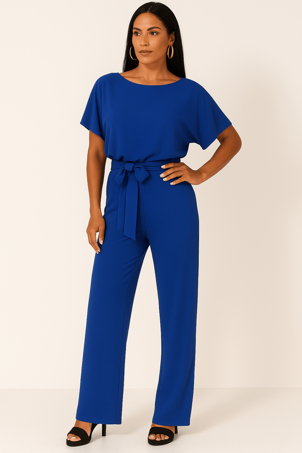 Elva Tie-Belt Jumpsuit