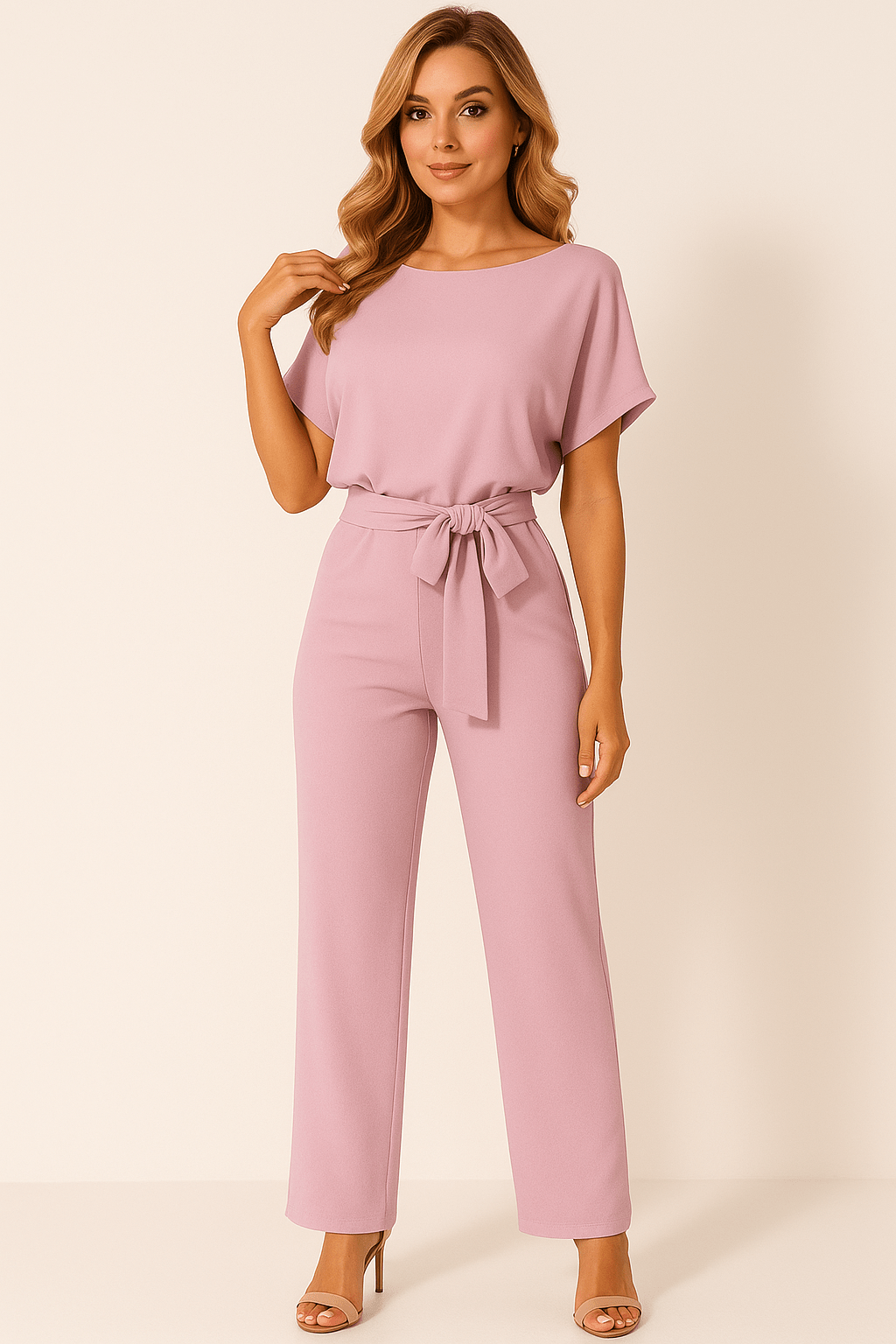 Elva Tie-Belt Jumpsuit