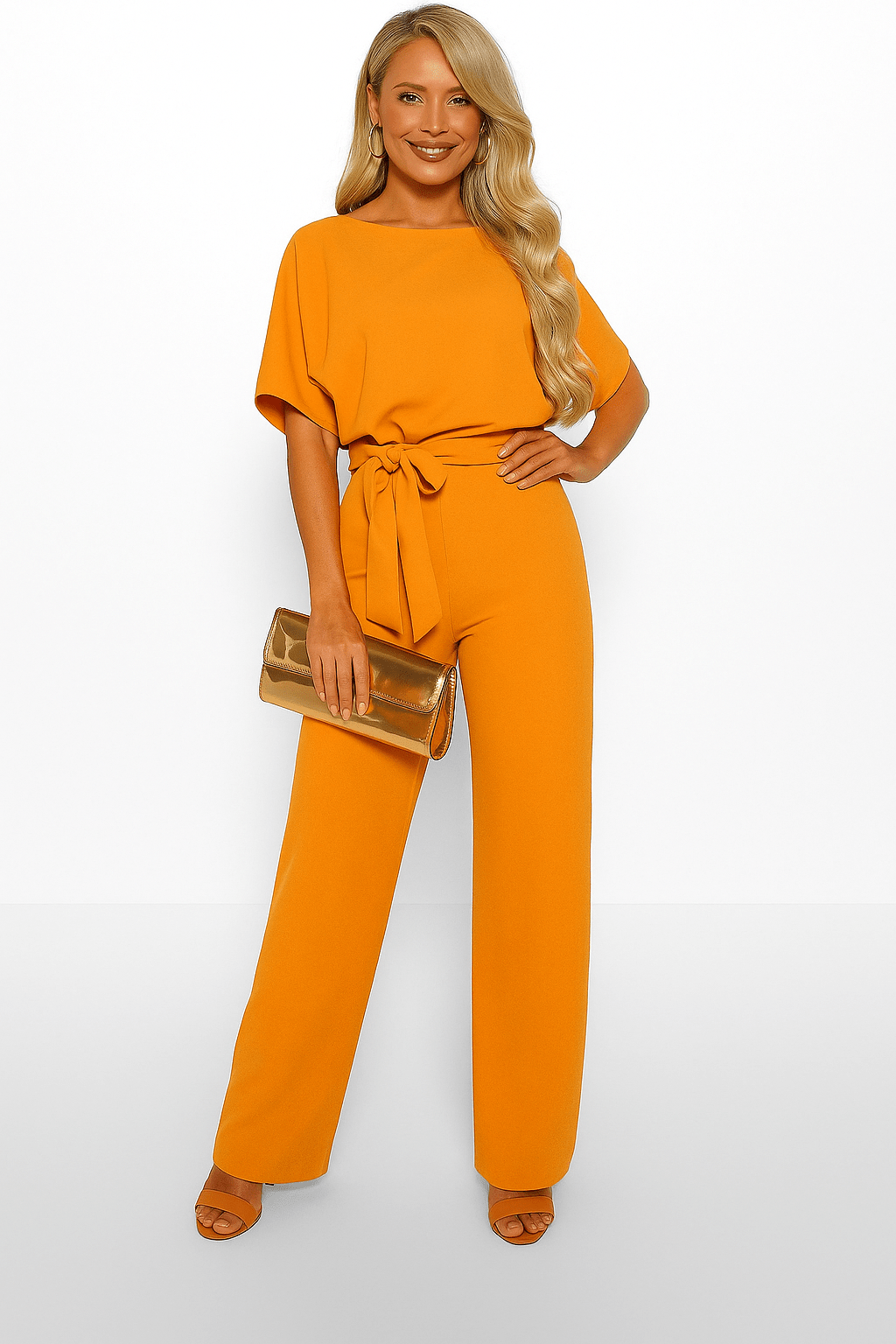 Elva Tie-Belt Jumpsuit