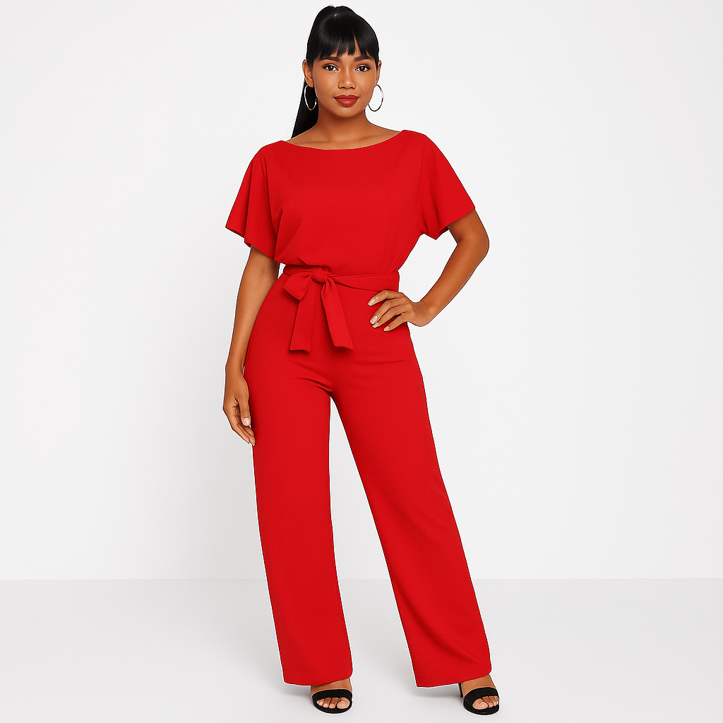 Elva Tie-Belt Jumpsuit