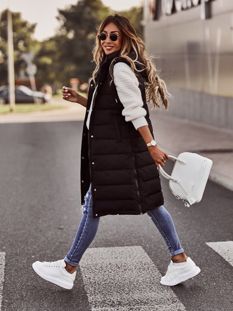 Zara | Quilted Knee-Length Winter Jacket