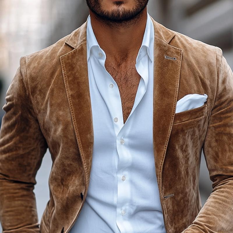 Kingston™ Plain Two-Button Suede Blazer