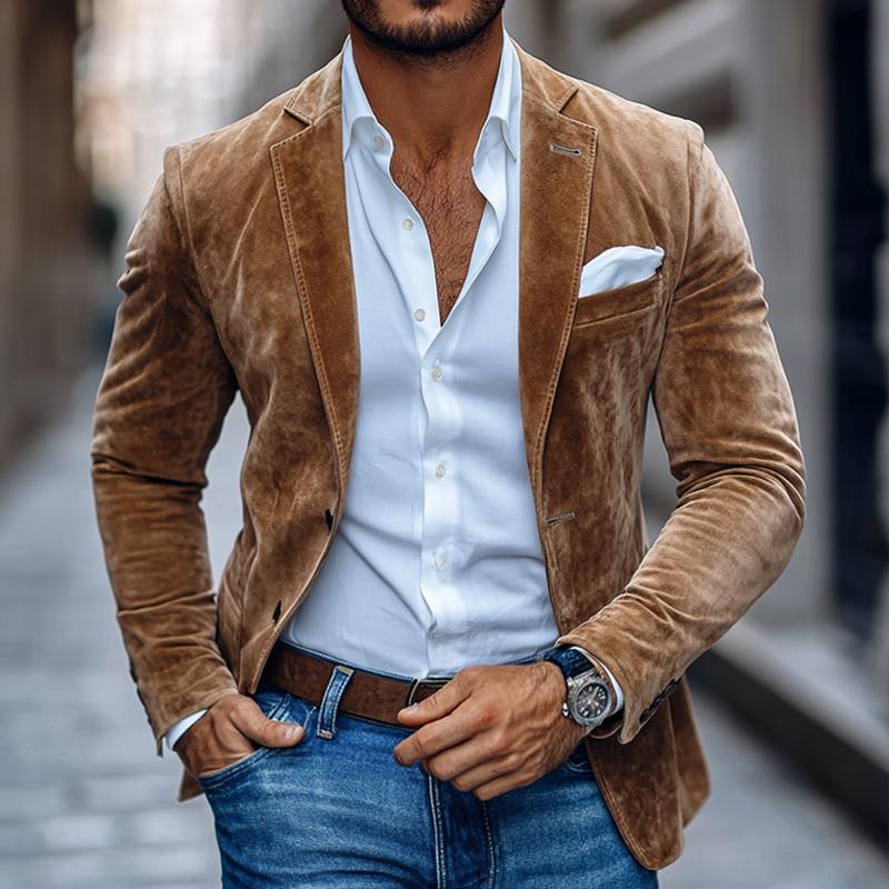 Kingston™ Plain Two-Button Suede Blazer