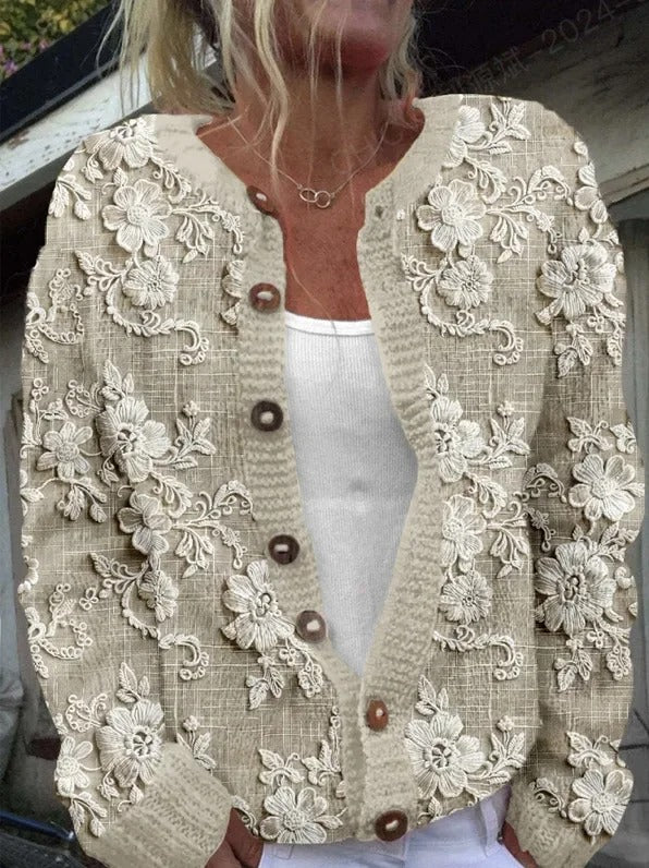 Kenna™ Stylish Floral Print Cardigan