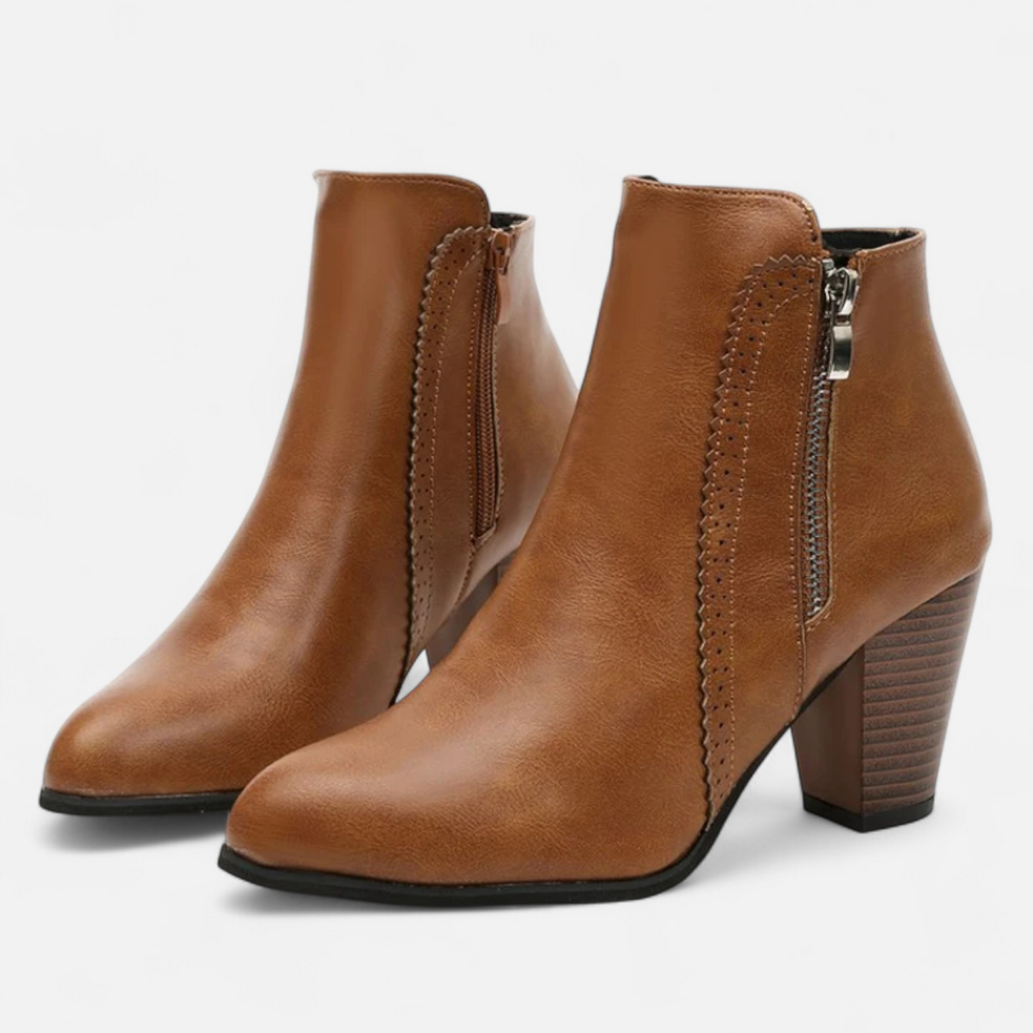 Women’s Leather Zip-Heel Boots
