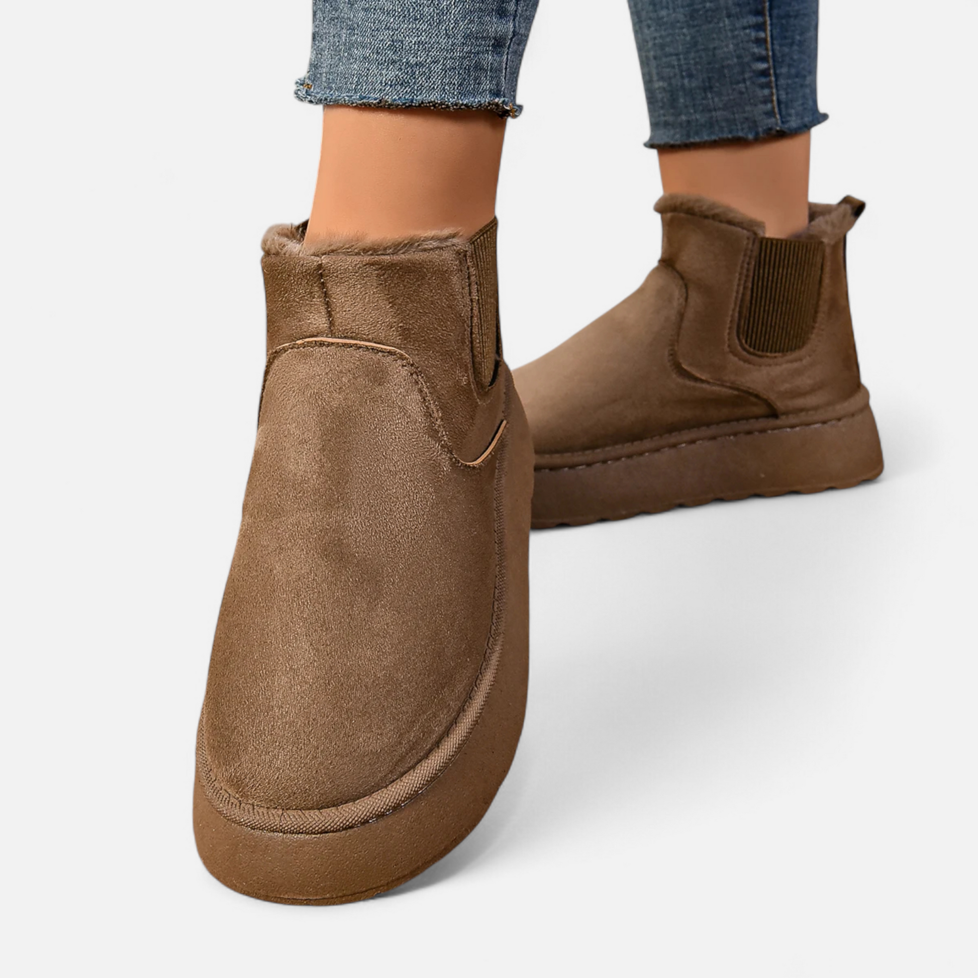 Women’s Short Plush Platform Ankle Boots - Navenport