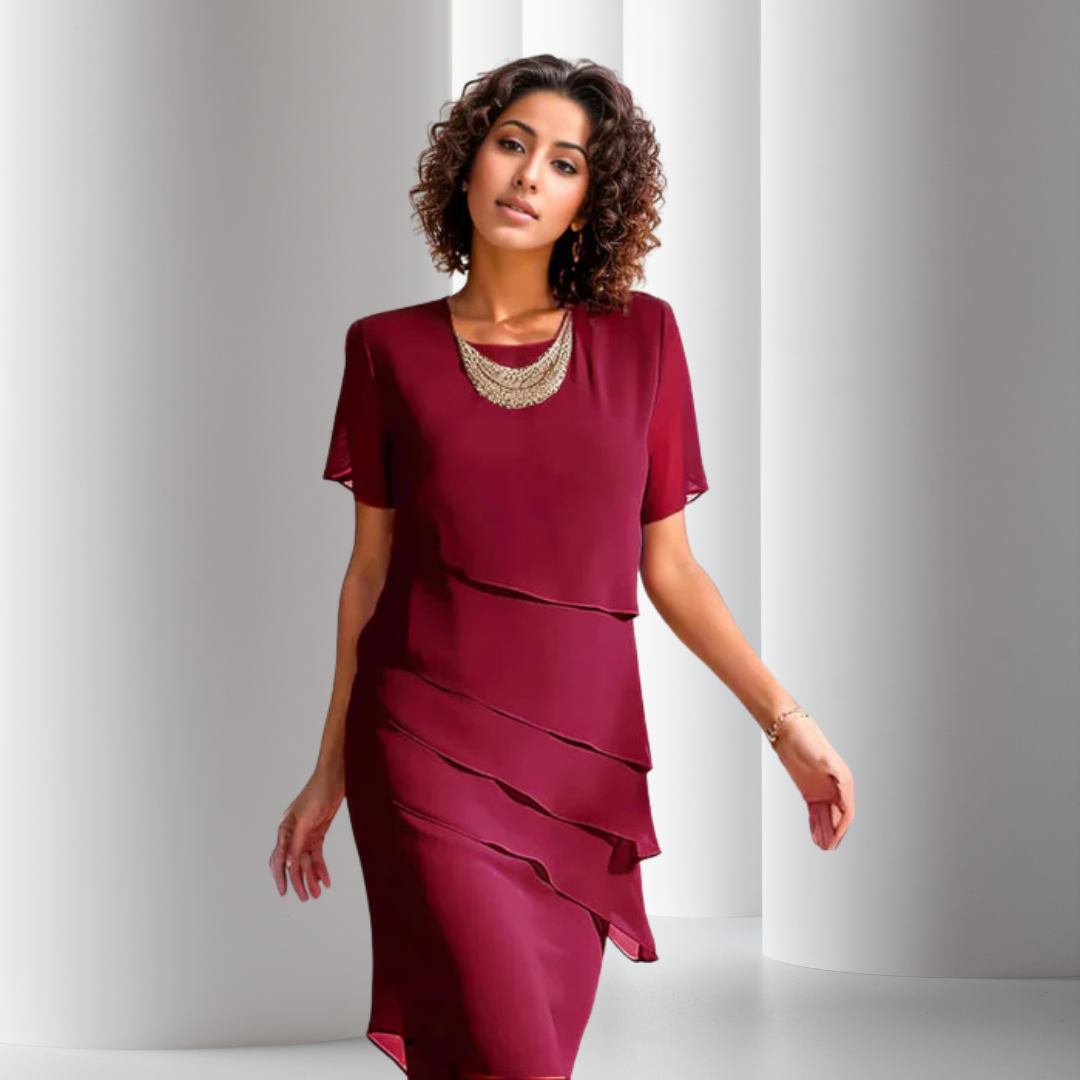 Kenza™ Chiffon Pleated Elegance Dress