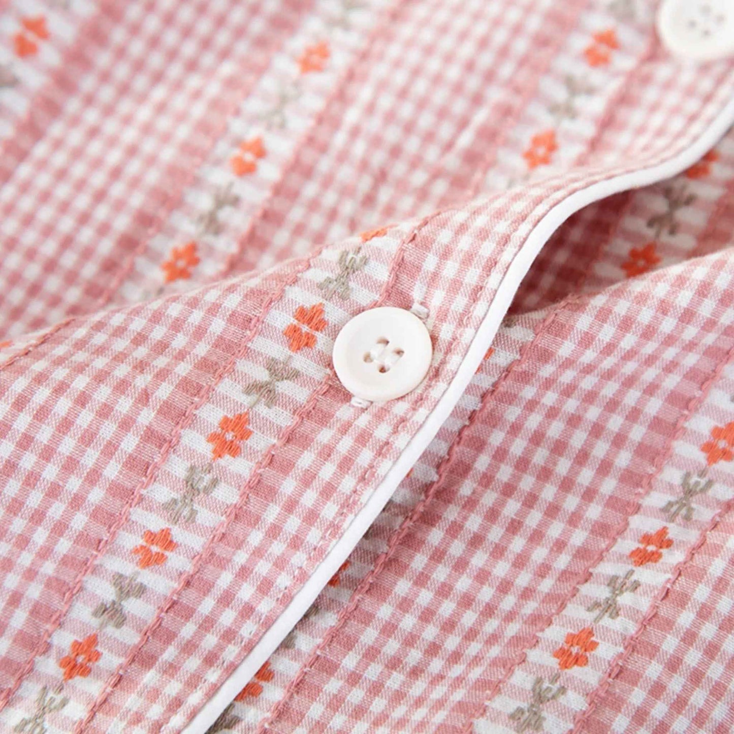 Women's Pure Cotton Pajama Set with Cardigan Design