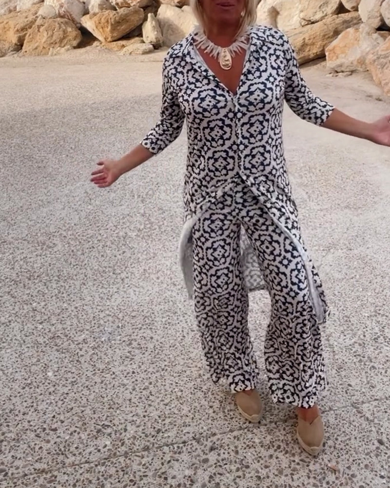 Amalia Vintage Two-Piece Printed Set