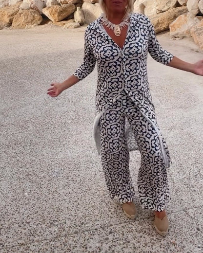 Amalia Vintage Two-Piece Printed Set
