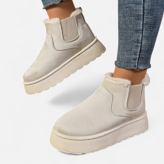 Women’s Short Plush Platform Ankle Boots - Navenport