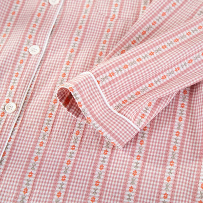 Women's Pure Cotton Pajama Set with Cardigan Design