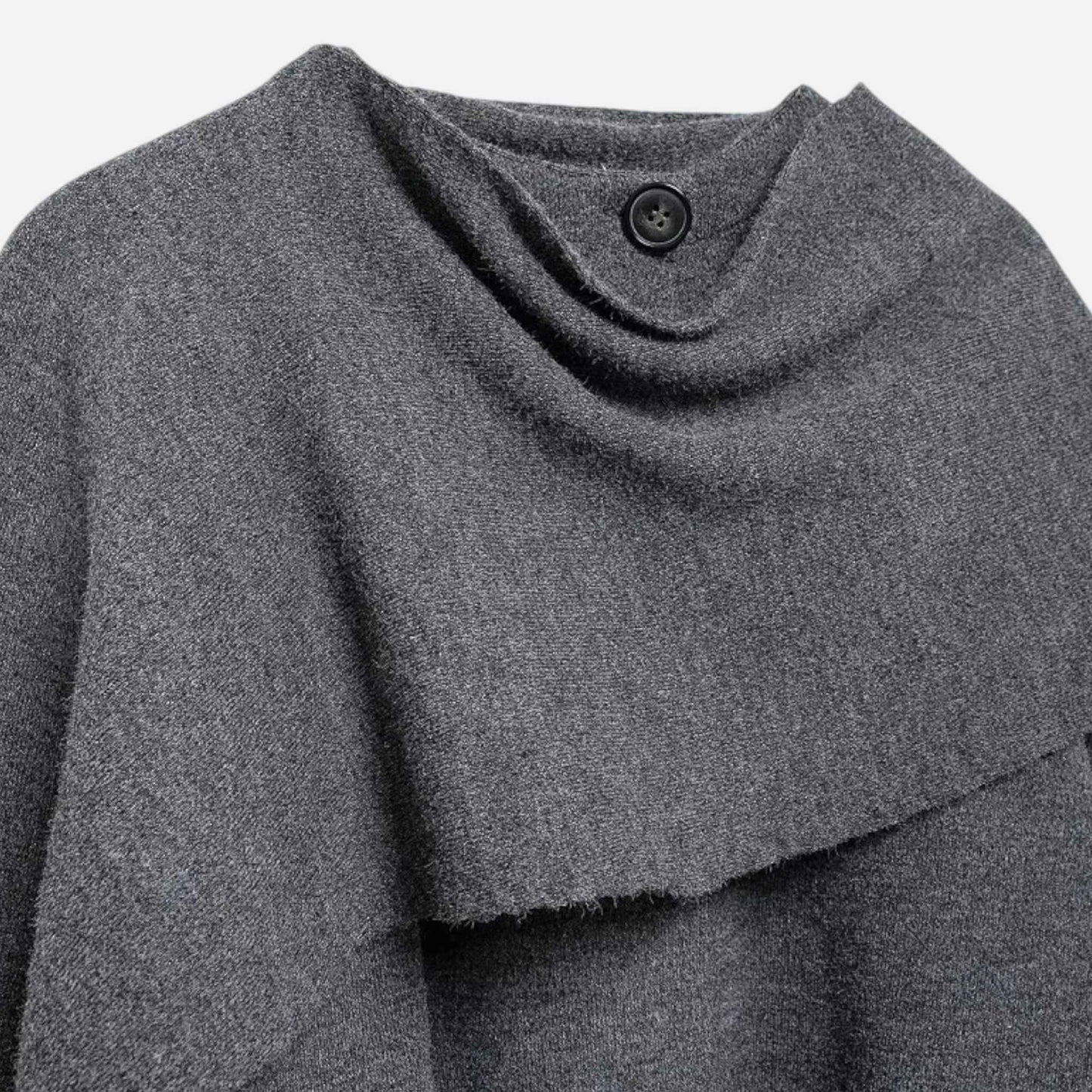 Chic Wool-Blend Poncho Cardigan for Women