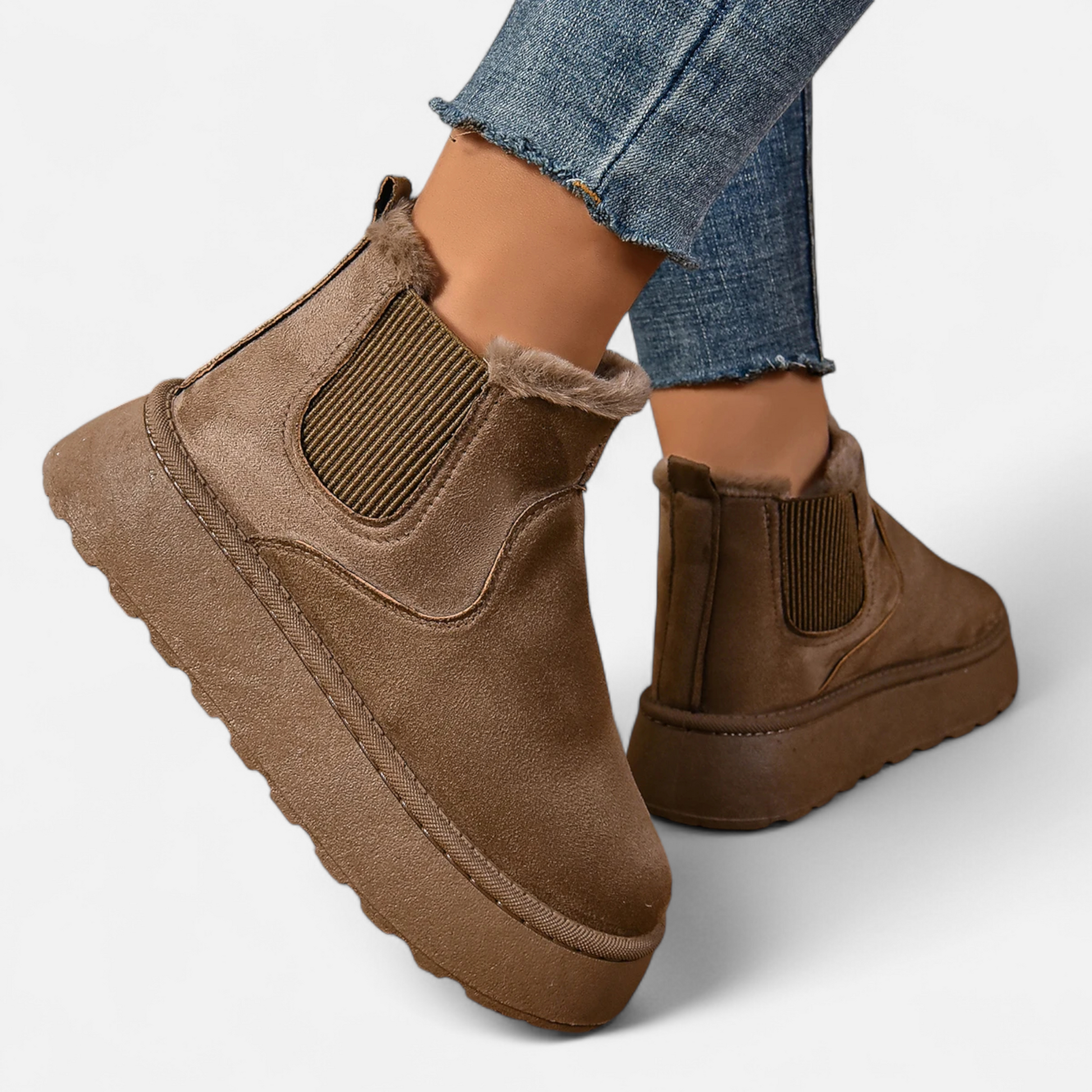 Women’s Short Plush Platform Ankle Boots
